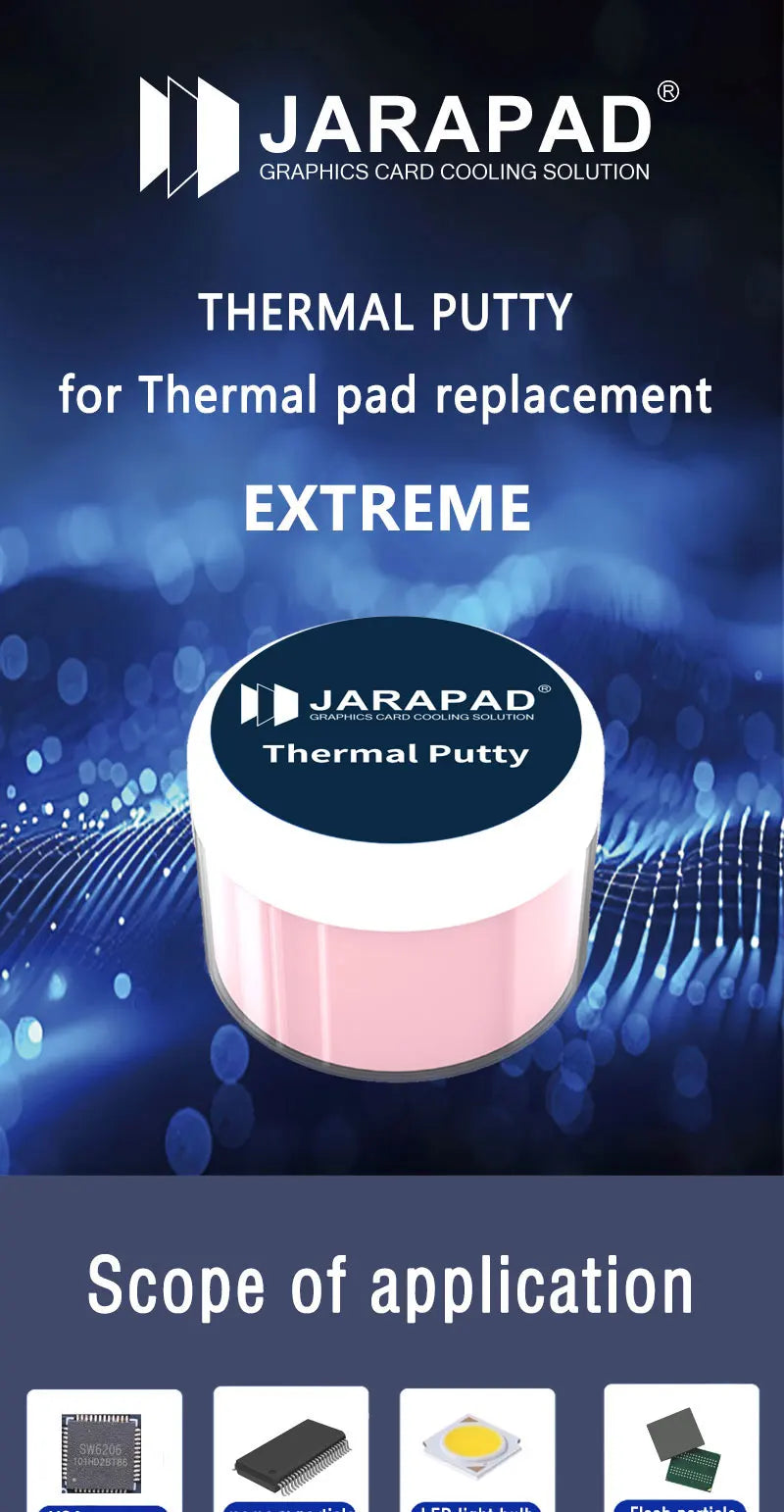 JARAPAD Thermal Putty For VGA GPU IC Processor Rapid Cooling Thermal Pad Replacement Heat Blocking Putty High Performance