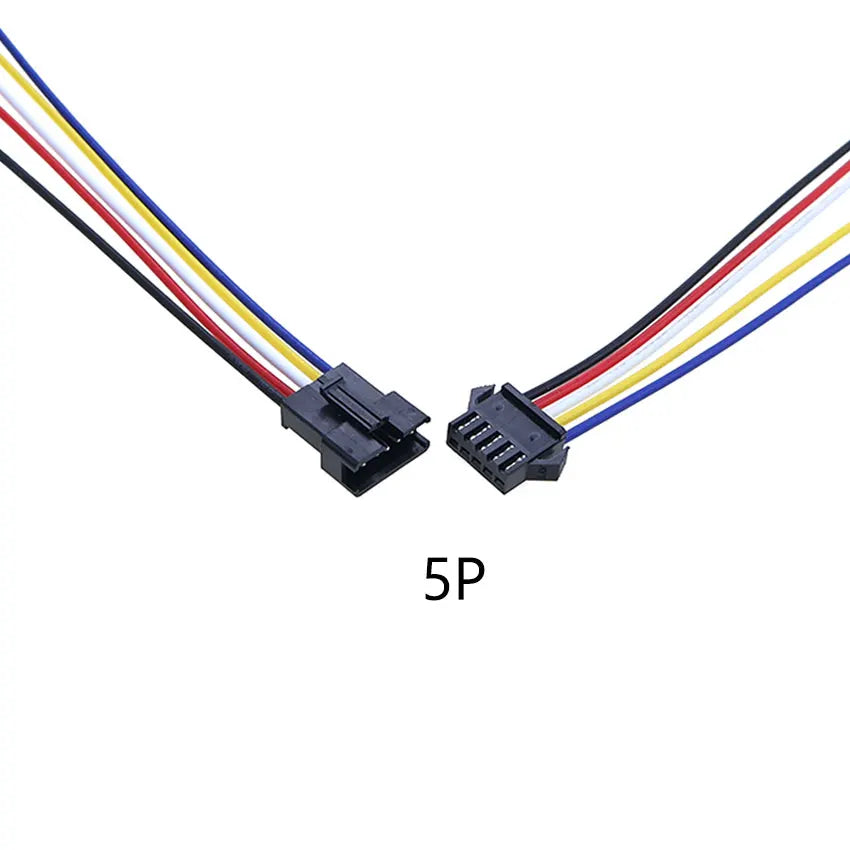 YuXi 1/2/5 Pairs JST SM 2.54mm 2/3/4/5/6Pin Plug Male Female Connector 20cm Wire Cable for LED Light Strip