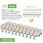 Din Rail Type Various Terminal Block Kit 211 Wire Electrical Conductor Universal Fast Cable Connector With Number Strip Set