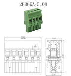 5Sets 2EDGKA-5.08mm Plug-in PCB Wiring Terminal Vertical Side Outlet Plug Complete with Straight Bent Needle Holder