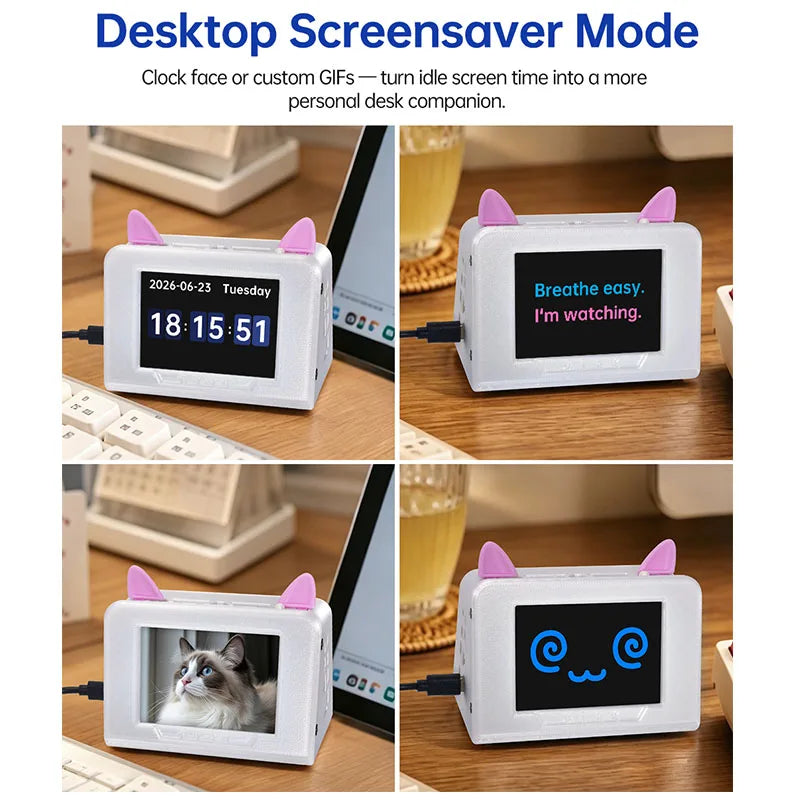 BIQU Panda Sense Pro 8-in-1 Air Quality Sensor PM2.5 CO2 HCHO TVOC 3.5" Screen WiFi MQTT Moonraker Klipper Home Assistant Smart