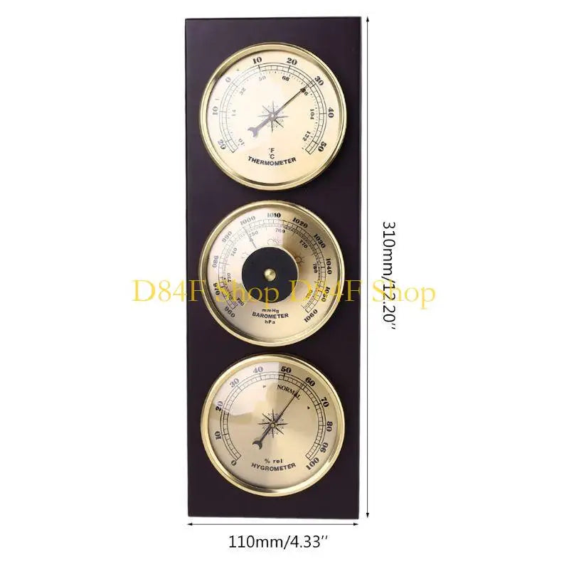 D84F Set Wall Mounted Thermometer Barometer Hygrometer for Household