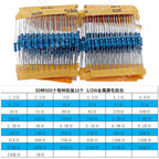 1/8W 1/4W 1/2W 1W 2W 3W 5W Metal Film Resistors Assortment Kit Set 1% Electronic Components Resistor Package