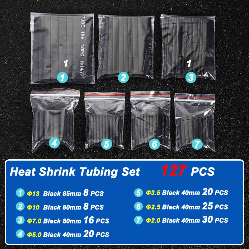 Heat Shrink Tube Kit Thermoresistant Tubing Heat Shrink Wire Wrapping Electrical Connection Cable Insulation Sleeved Protecter