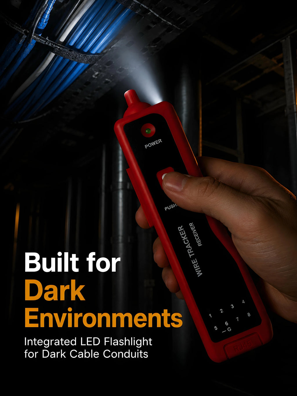 High Precision Network Cable Tracker Digital Signal Network Cable Tester Anti-Interference Noise-Free Support for PoE Testing