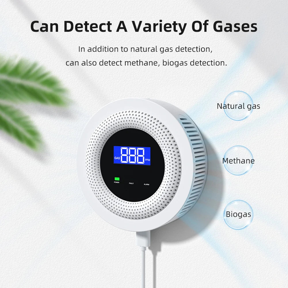 Gas  Sensor Digital Display Natural Gas Sniffer with Temperature Sensor Bluetooth-compatible for LPG Gas Biogas Methane