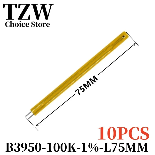 TZW 10PCS NTC Thermistor Temperature Sensor Film Resistance Probe MF55 B3435 B3950 10K 50K 100K 25MM 50MM 75MM