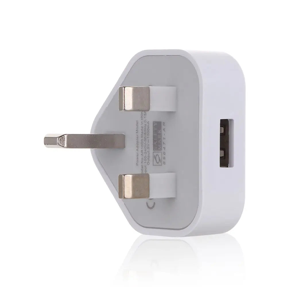 Office 1 Port USB 5V 1A 3 Pin Wall Charger UK Plug USB Charger Power Adapter