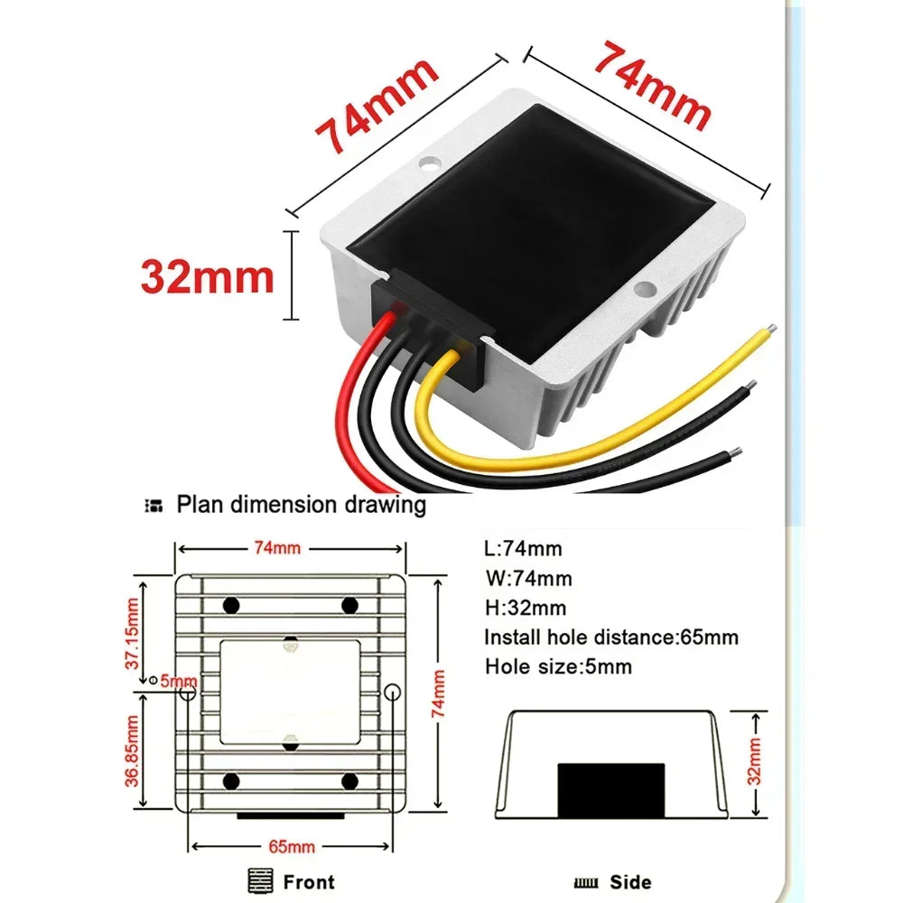 24V to 12V 1A-60A Power Converter DC Step Down 24 Volt to 12 Volt Buck Module Buck Regulator Voltage Transformer