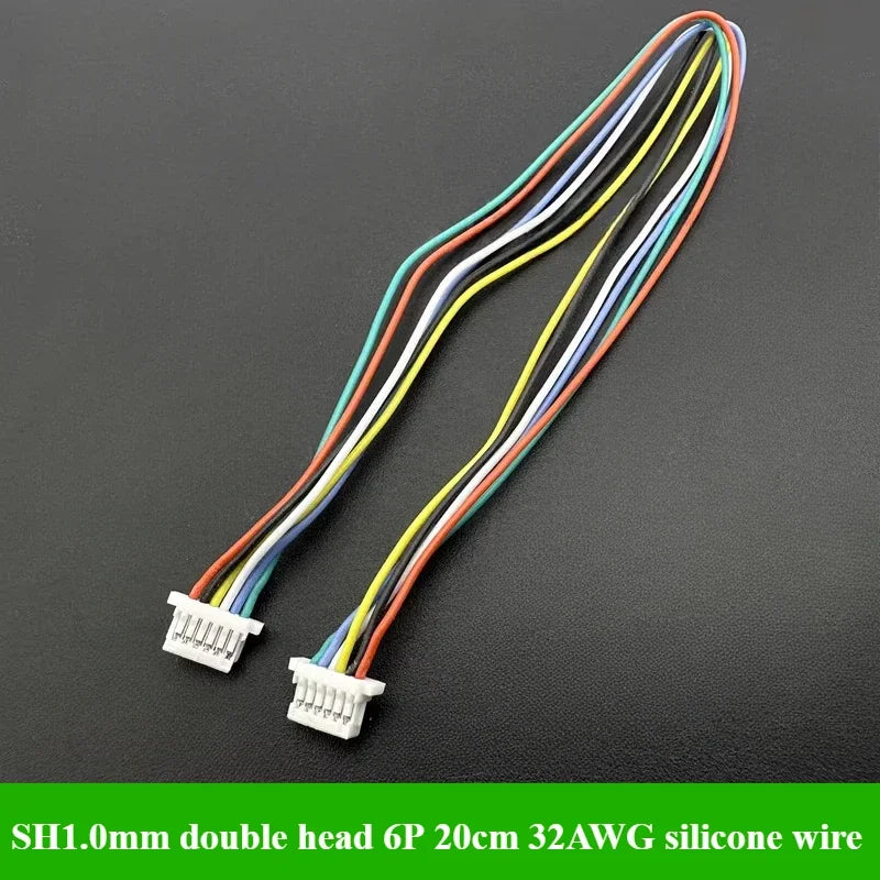 2-50Pcs/lot JST SH 1.0mm Pitch Female Socket Terminal Plug Wire Connector SH 1mm 2 3 4 5 6 Pin 20CM 32AWG Silicone Wires Cable