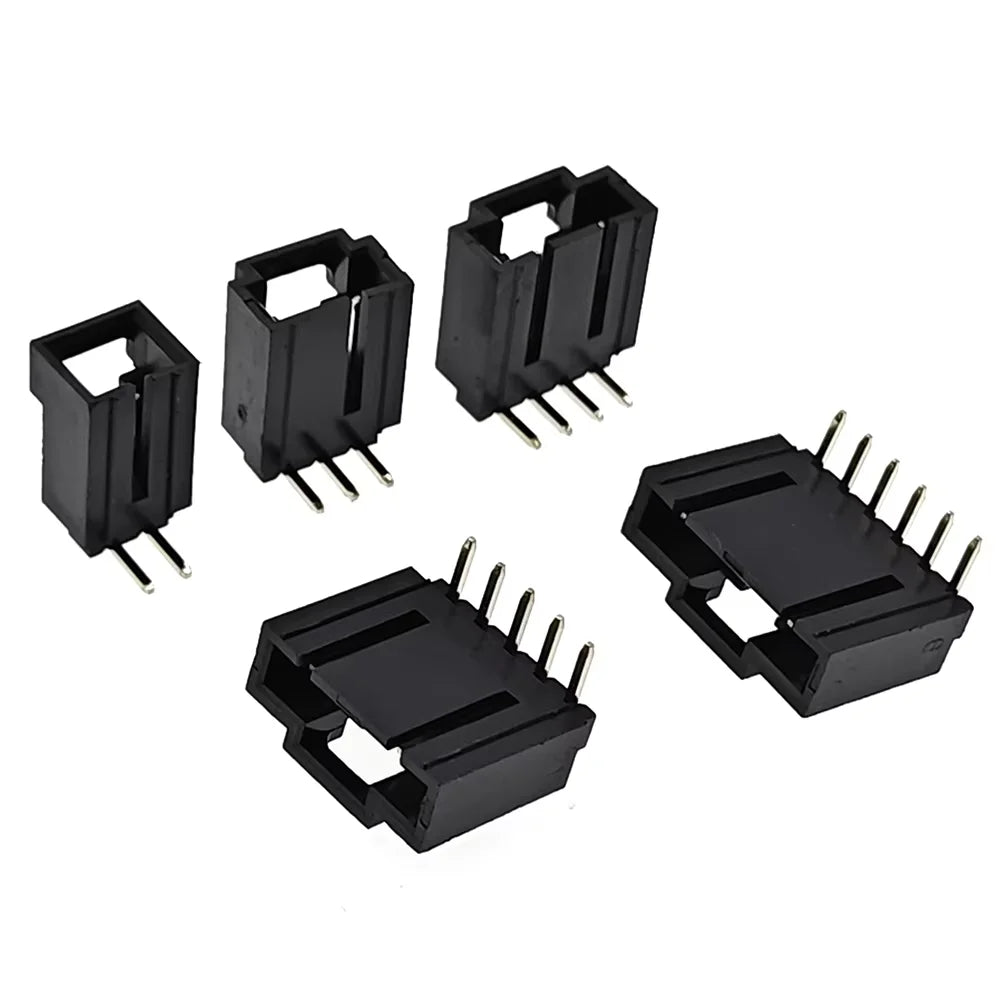 10PCS Dupont Connector MX2.54 Single Row With Belt Buckle 2.54MM Straight Pin Header Curved Pin Header 2P 3P 4P 5P 6Pin