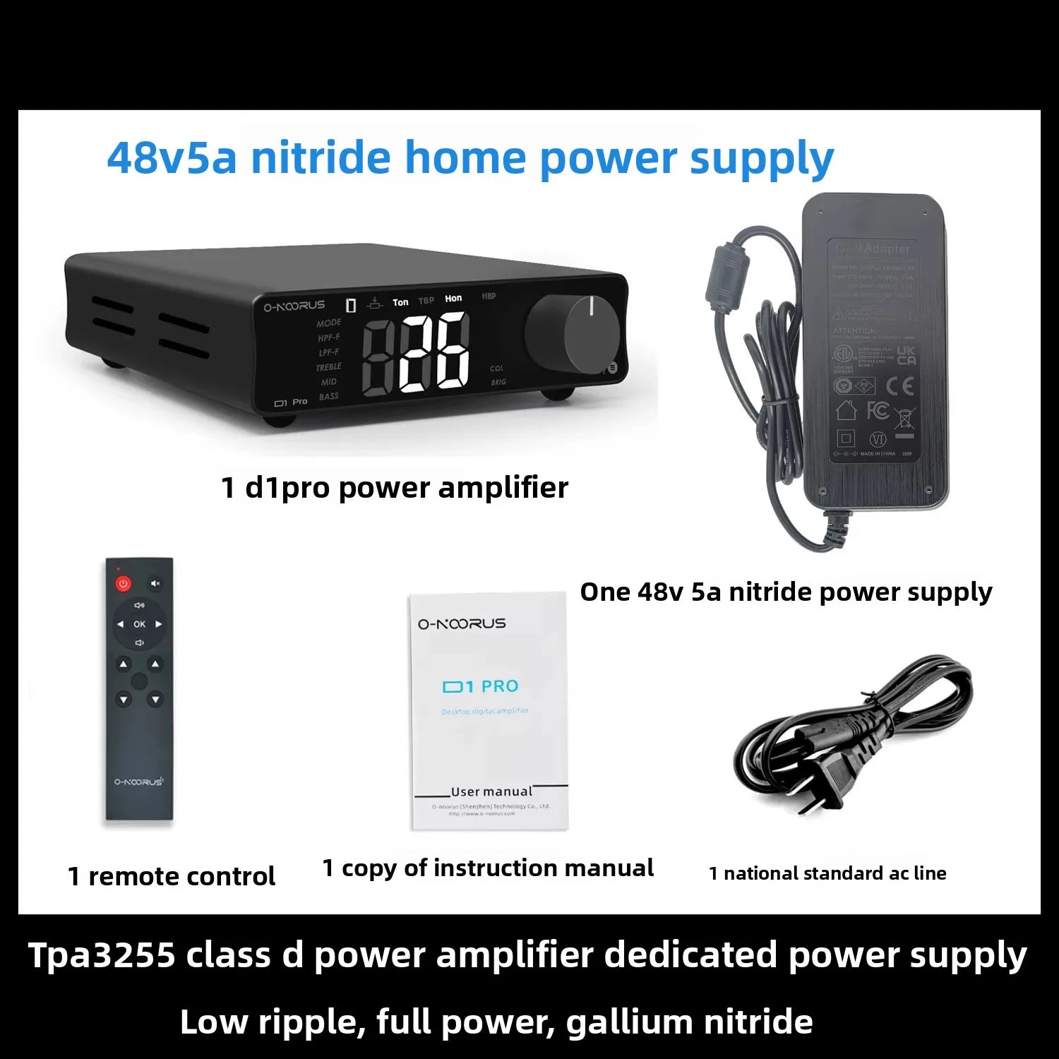 D1pro tpa3255 pffb stereo power amplifier 2.1 channel pure post-stage digital power amplifier