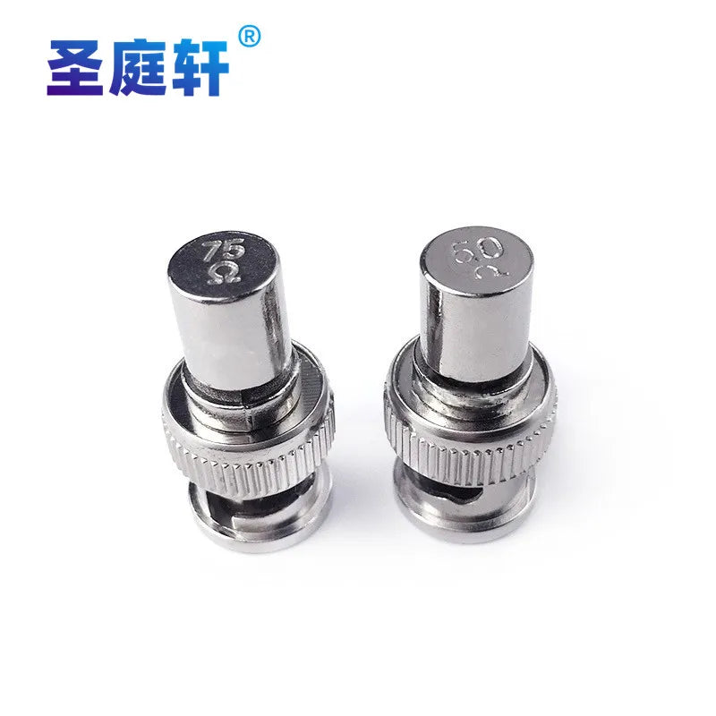 1Pcs Q9 BNC Loads Male Plug Coaxial Brass Resistor Terminator Dummy BNC Load Impedance 50 Ohm&75 Ohm with Keychain Adapter Brass