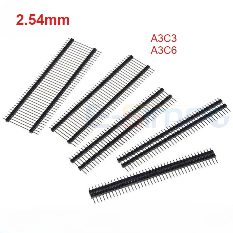 5pcs 2.54mm PCB Board Spacer 1X40P L11.4/15-21/23/25/30/35/40/50mm Straight Single Row Double Insulat Gold Connector Male Header