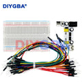 MB102 Breadboard Micro Usb Power Supply Module + 400 Tie Points Holes Universal Solderless PCB Breadboard + 65pcs Jumper Wires