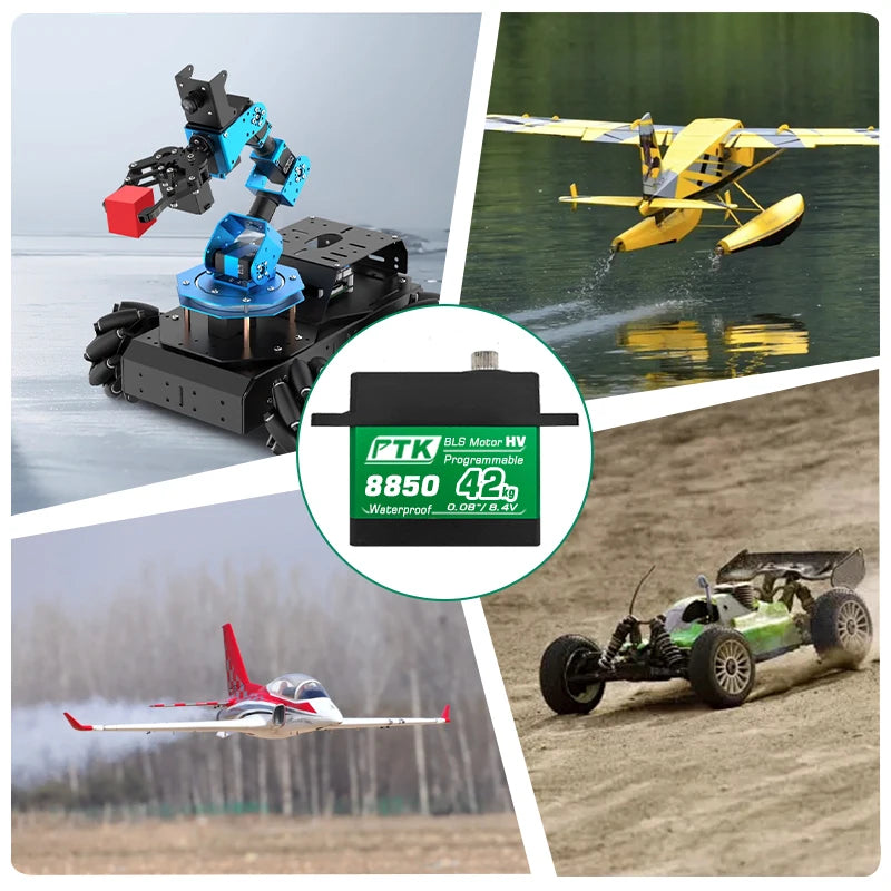 PTK Servo 8.4V 30kg 40kg High speed0.05 brushless RC servo motor Waterproof 1/8 1/10 1/12 scale automotive fixed wing robot 180°