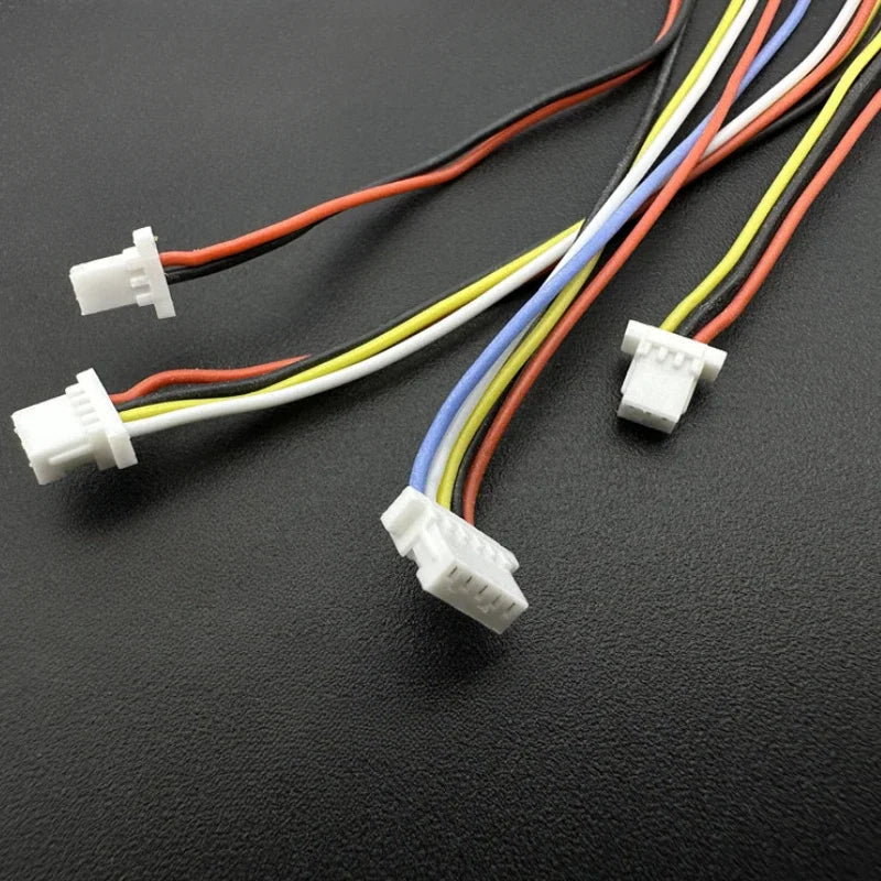 2-50Pcs/lot JST SH 1.0mm Pitch Female Socket Terminal Plug Wire Connector SH 1mm 2 3 4 5 6 Pin 20CM 32AWG Silicone Wires Cable