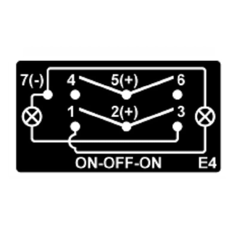 12V Arrow Up Down Rocker Switch White Led 7Pin On-Off-On, Momentary (On)-Off-(On) Toggle Switch Waterproof DPDT Button Switch