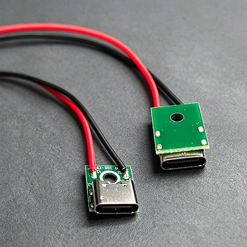 1-5PCS Micro/Mini/Type-C Female Connector Jack Charging Port USB Type C Socket With Solder Wire PH2.0 Line Length 8cm