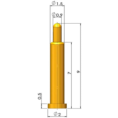 1Pcs Pogo Pin Connector Pogopin Battery Spring Loaded Contact SMD Needle PCB 1.8 2 3 4 5 6 7 8 9 10 12 mm