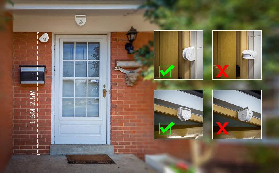 FUERS Wireless Guest Welcome Chime Alarm Door Bell PIR Motion Sensor For Shop Entry Company Security Protection Smart Doorbell