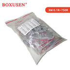 300PCS 150PCS 1W 2W 3W 5W 5% Resistor Kit 30values X 10PCS Carbon Film Resistance 0.1-750 ohm Set 1k-820K 30values X 5PCS