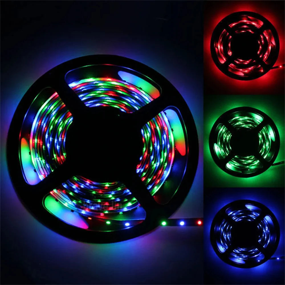 5M LED Strip Light 12V 300 Leds SMD 3528 RGB & Single Color Flexible Ribbon High Quality Home Decoration Lights