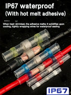 Waterproof Heat Shrink Solder Terminals 1 Box - Insulated Electrical AWG Wire Butt Splice for Quick & Secure Connection