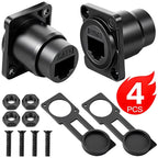 1/2/4PCS RJ45 Panel Mount Adapter Female-to-Female Ethernet Pass-Through Connector RJ45 Shielded D-Type Ethernet Bulkhead