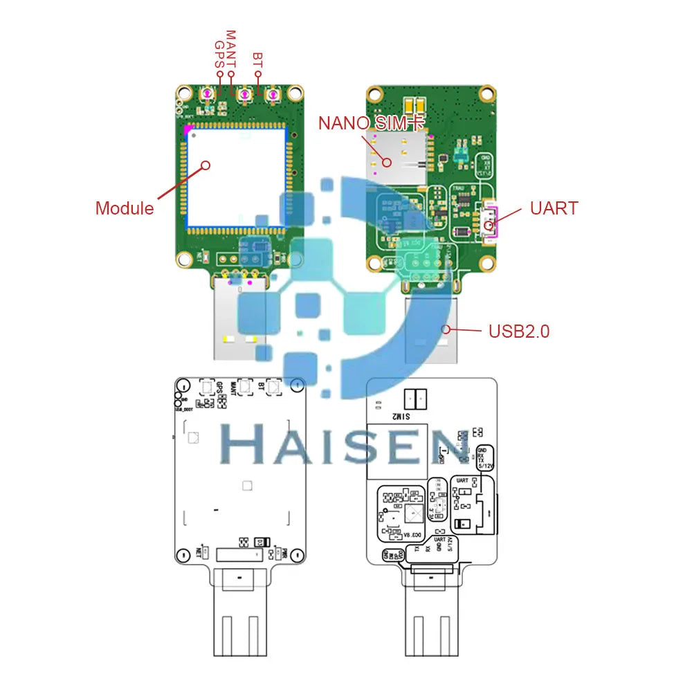 HAISEN SIMCOM SIM7000G USB Dongle SIM7000G Dongle SIM7000G Core Board LPWA+NBIOT+CATM+GPS SIM7000