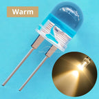 50pcs 10mm White Red Green Blue Yellow Diode Led Round 0.5W Power Light 3.2~3.6V LED Lamp Bead Light-emitting Diodes 30KMCD Bulb