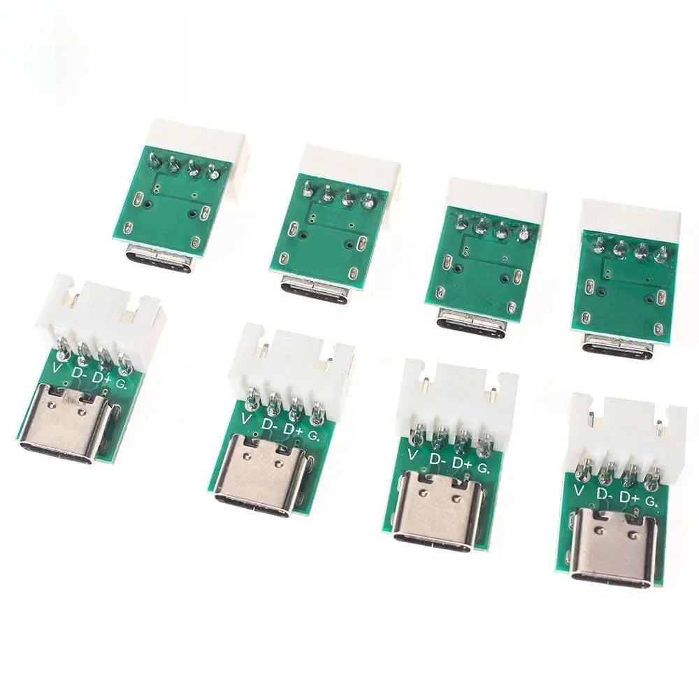 10PCS TYPE C USB 3.1 Connector 16 Pin Test PCB Board Plate Adapter Socket for Data Line Cable Transfer Test Board