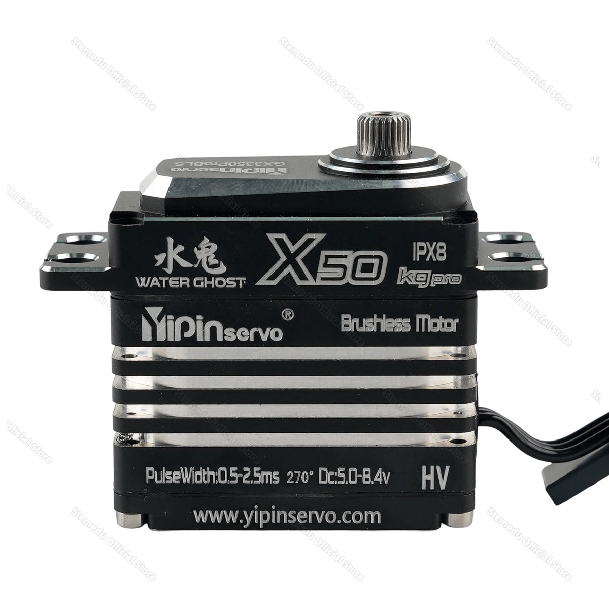 GX Yipin X50 Pro 50KG HV Servo Waterproof IPX8 Digital Brushless Motor for 1/8 1/10 RC Cars/Crawlers 25T Metal Arm Gear 180/270