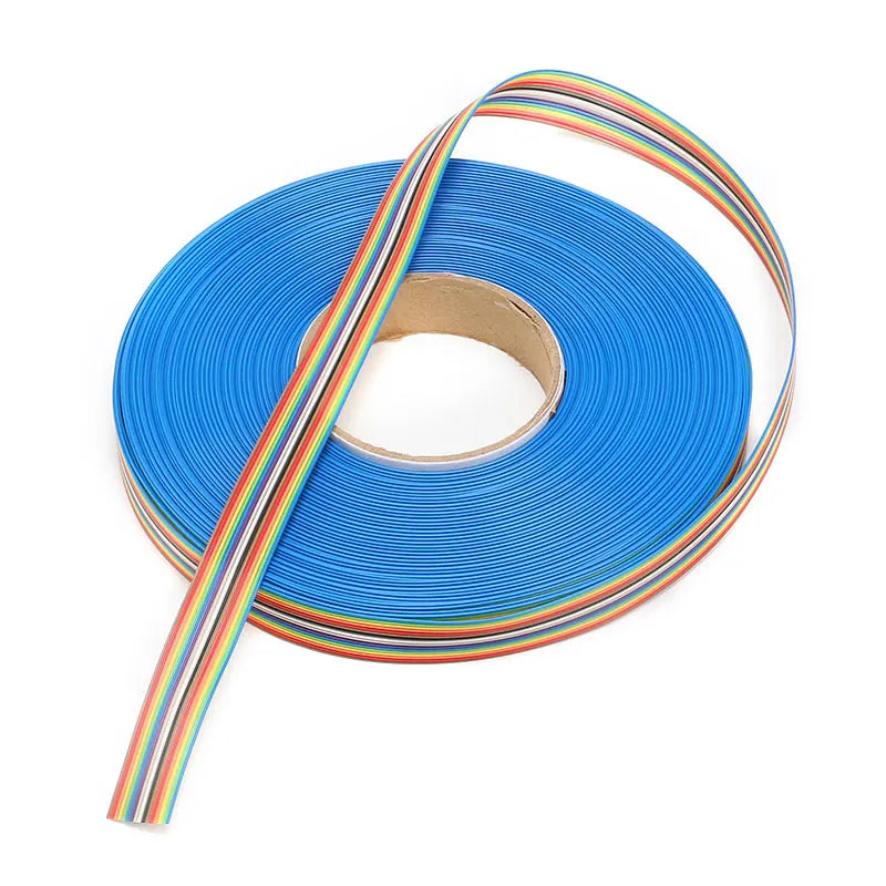 10meters/lot Ribbon Cable 16 WAY Flat Color Rainbow Ribbon Cable Wire Rainbow Cable 16P Ribbon Cable 1.27MM Pitch