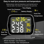 Infitary Motorcycle TPMS Tire Pressure Monitoring System Big Wireless LCD Colorful Display Shift For Status Precise Digital Moto