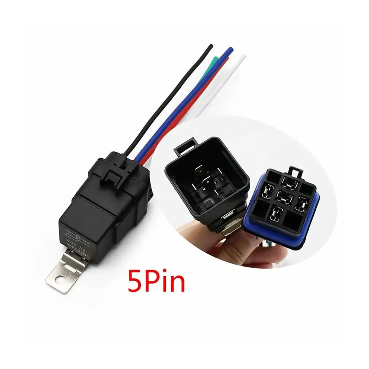 Automotive Relay Harness Kit 4-Pin SPST 40A 12V Sockets Switch Relays with 12&16 AWG Tinned Heavy-Duty Wires, 40 AMP for Car Tru