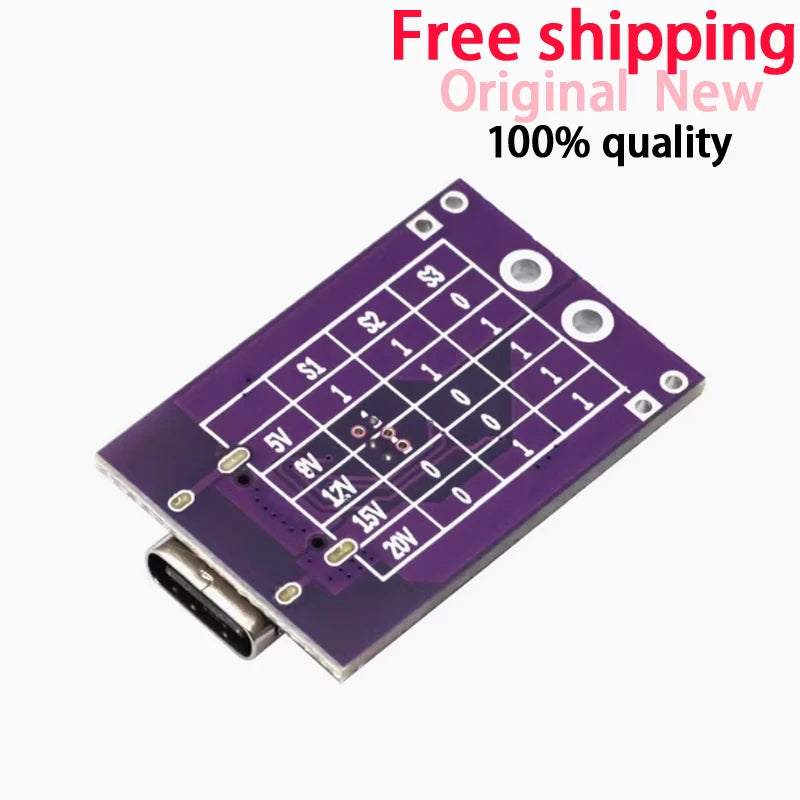 1-100PCS PD/QC/AFC Fast Charge Decoy Trigger Type-C Decoy Module Board with DIP Switch 5V 9V 12V 15V 20V Fixed Voltage Output