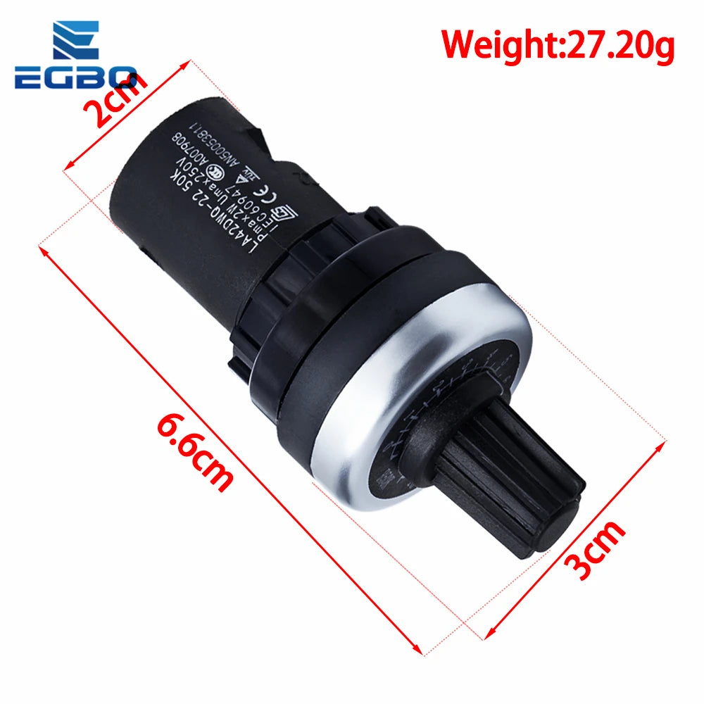 LA42DWQ-22 1K 2K 5K 10K 20K 50K 100K 200K 22mm Diameter Pots Rotary Potentiometer Converter Governor Inverter Resistance Switch