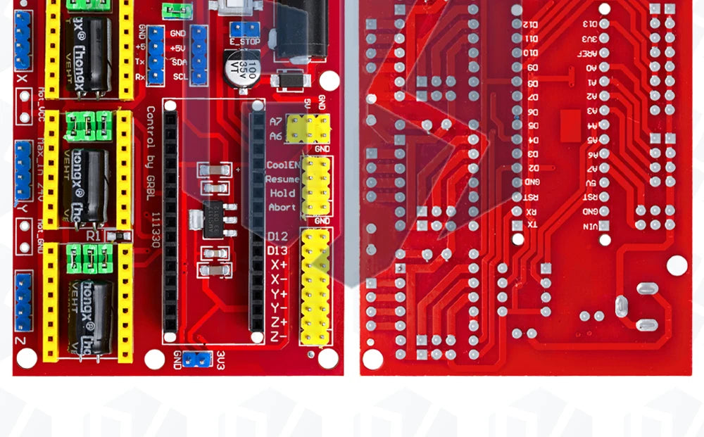 3DV4 CNC Shield V4 + Nano 3.0 + 3pcs DRV8825 Reprap Stepper Drivers Set For Arduino