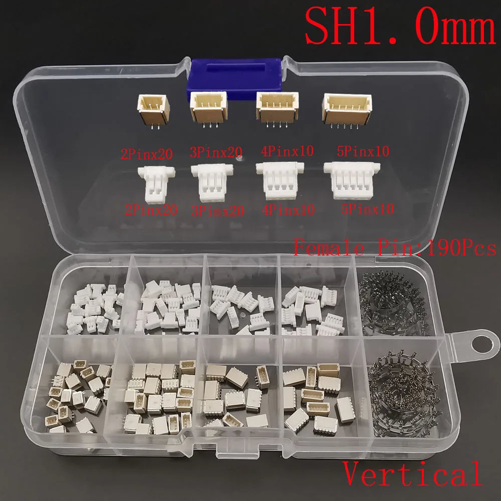 JST PH 2.0 /XH 2.54 /SH 1.0 /JST 1.25mm Male Plug Female Socket Connector Horizontal Vertical Pin Header Housing Terminal Kit
