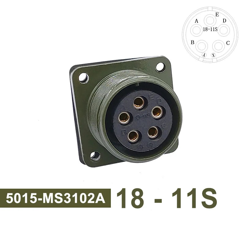 5015 MIL-C Plug Socket 18S-3 Circular Connector 18S-10 18S-11 Military Specification Connector MIL STD MS3102 MS3106 MS3108