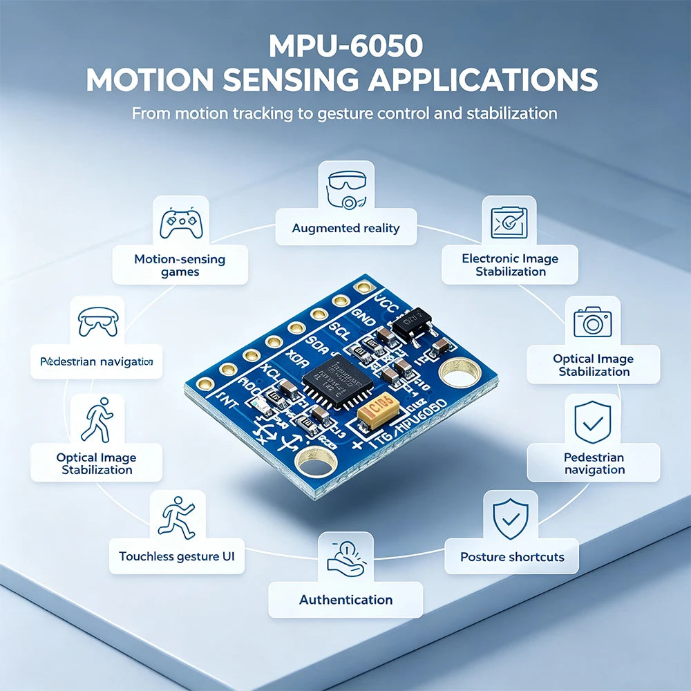 10PCS MPU-6050 6DOF 3-Axis Accelerometer Gyroscope Module GY-521 for Arduino IMU Sensor I2C DIY Robotics UAV Stabilization