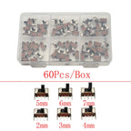 1Box Micro Slide Switch Kit 1P2T SPDT 3 Pin 2 Positions DIP PCB Mount ON-OFF Toggle Switch Interruptores 2/3/4/5/6/7MM 50V 0.5A