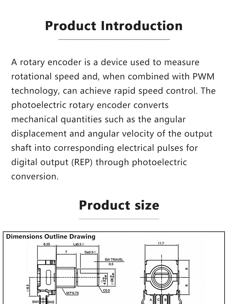5PCS EC11 Rotary Encoder 5‑Pins Rotary Code Switch With Push Button 15mm / 20mm Half‑shaft Plum‑shaft