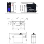 Brushless Motor 180° Metal Gear High Torque Digital Servo 42KG with 25T Metal Servo Arm for 1/10 1/8 RC Car Robot Boat Truck