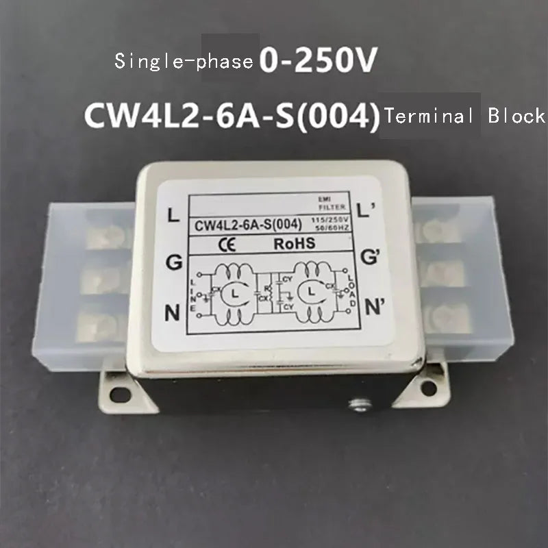 New 220V AC Anti-interference Power Supply EMI Filter CW4L2 CW4L2-20A-S CW4L2-6A-S CW4L2-10A-S CNC Purifier for Enhanced Perform