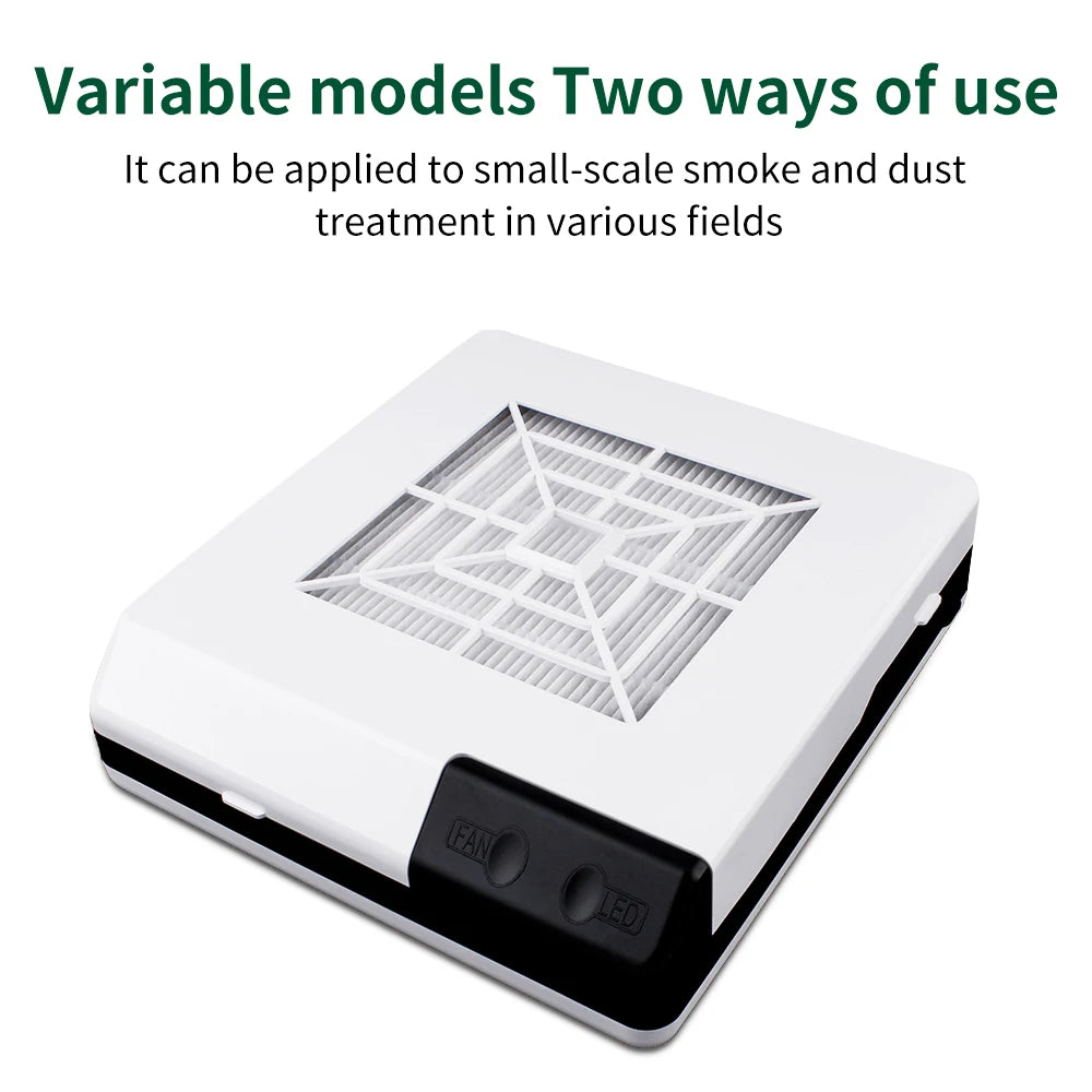 LUXIANZI 220V Tabletop Solder Iron Smoke Absorber With LED Light ESD Fume Extractor Filter Screen Smoking Instrument