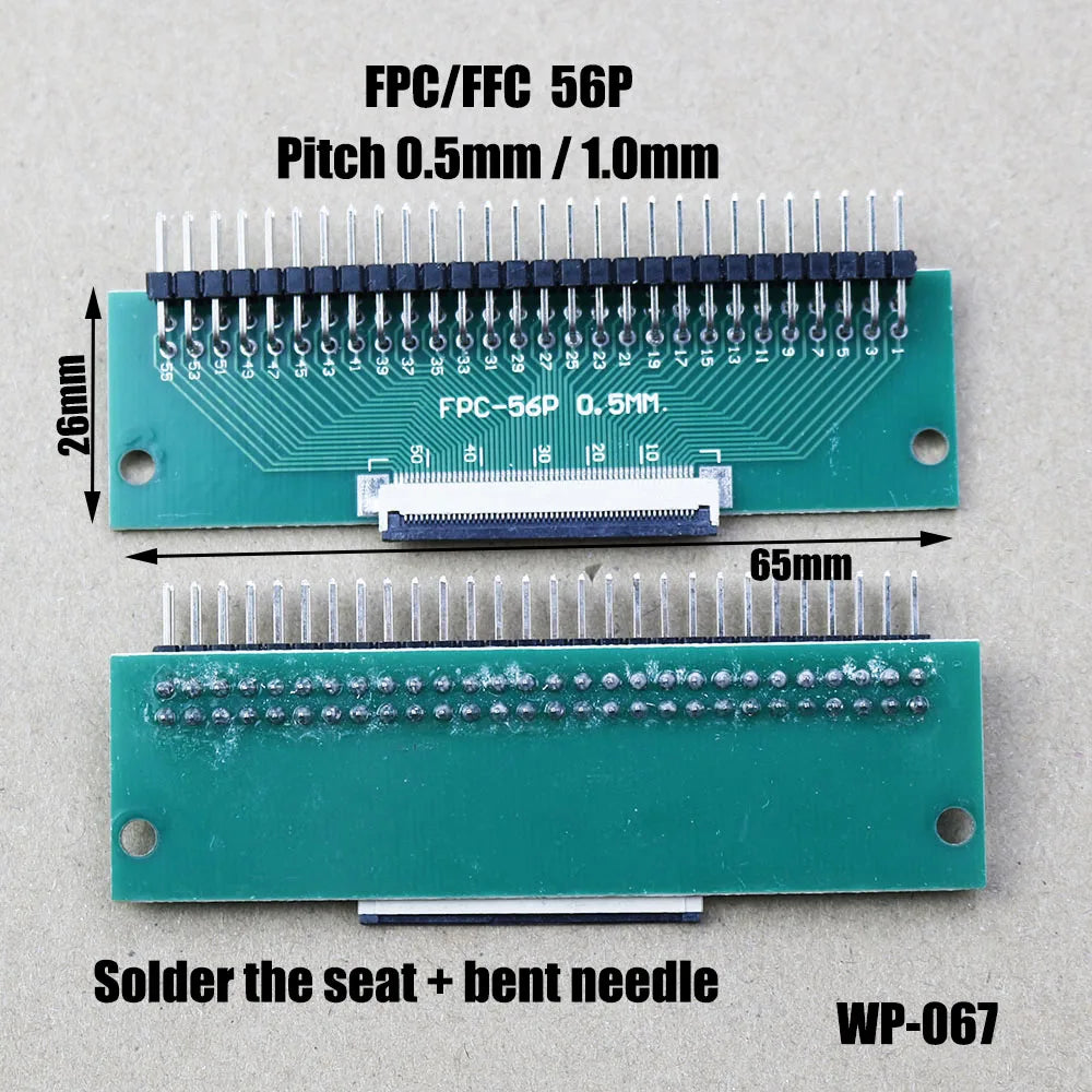 1pcs 4/6/8/10/12/15/16/18/20/22/24/26/30/34/36/40/42/45/50/56 Pin FPC/FFC Adapter Board 0.5mm To 2.54mm Connector