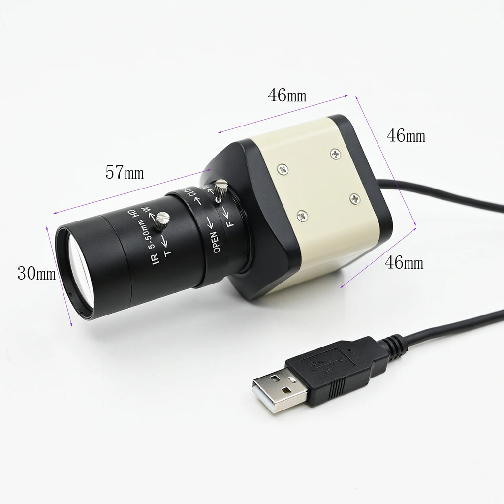 GXIVISION 16MP Ultra HD USB Camera, IMX298, Driver Free, MJPG 4656x 3496 10fps, Case Webcam With CS Lens, Document Scanner