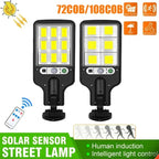 Outdoor Solar Wall Led Light with Human Body Motion Sensor 3 Modes Garden Terrace Garage Courtyard Waterproof Street Lighting